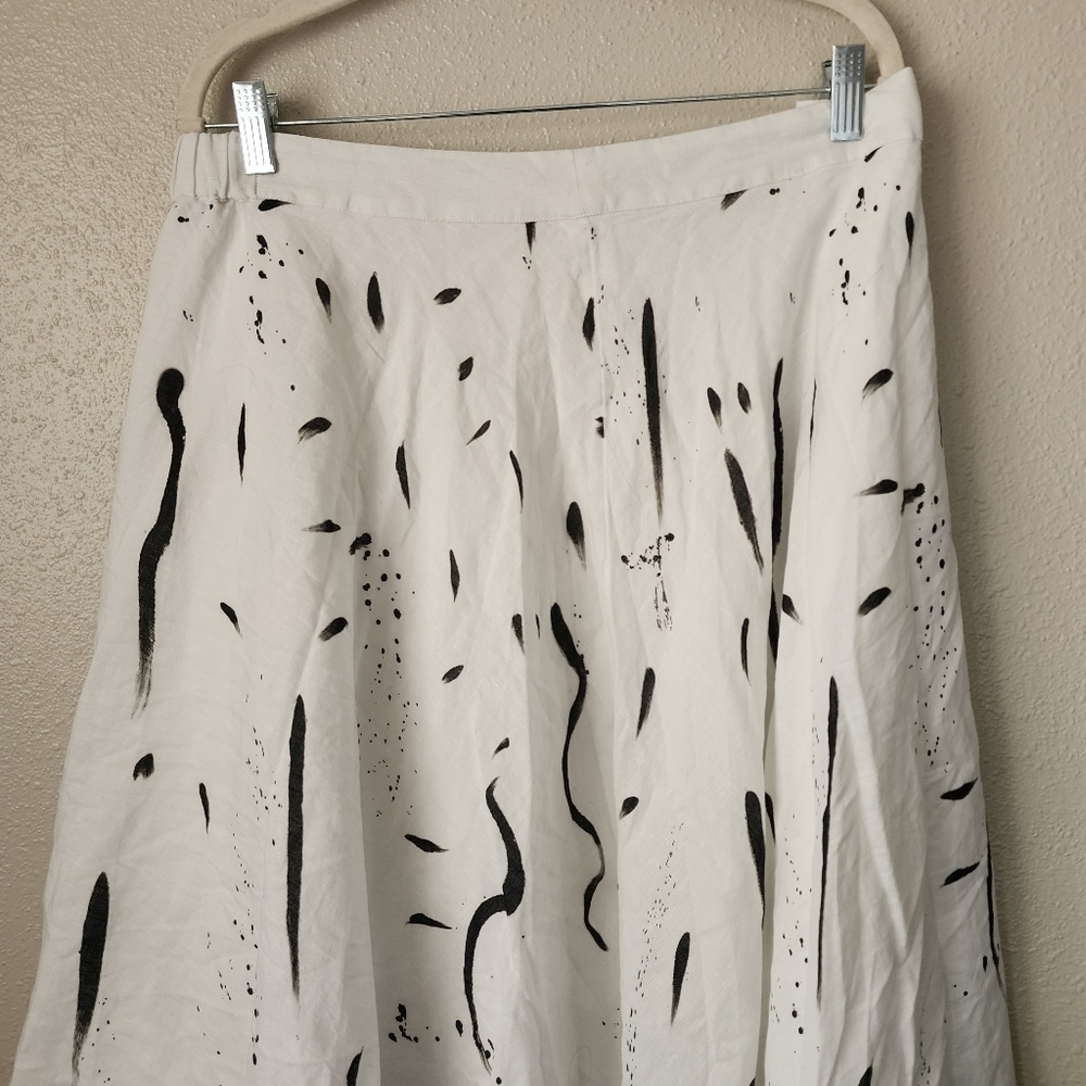 Making The Cut Painted Midi Gary's Skirt Winning Look White Artsy NWT Size 3x - Picture 4 of 10
